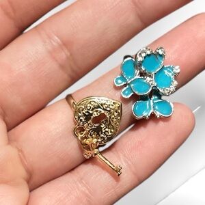 Gold and Blue Floral Ring for girls